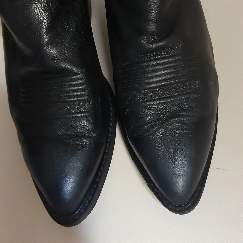 CORONA WESTERN BOOT MEN'S BLACK MARBLE DAN POST  SIZE 9        ☆